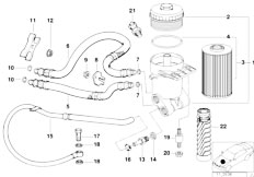 E38 740iL M62 Sedan / Engine/  Lubrication System Oil Filter