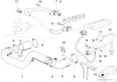 E34 525td M51 Sedan / Engine Intake Manifold Supercharg Air Duct Agr-3