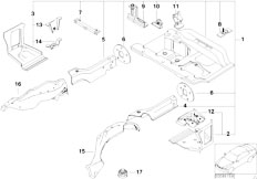 E46 318ti N42 Compact / Bodywork Mounting Parts For Trunk Floor Panel