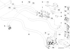 E53 X5 3.0i M54 SAV / Heater And Air Conditioning Water Valve Water Hose Ihka