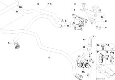 E53 X5 3.0i M54 SAV / Heater And Air Conditioning Water Valve Water Hose Ihka Basis