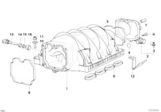 E38 740iL M60 Sedan / Engine Intake Manifold System