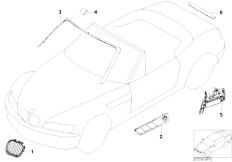 Z3 Z3 1.9 M43 Roadster / Vehicle Trim Retrofit Chrome Line Exterieur