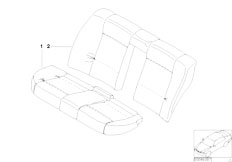 E46 320i M52 Sedan / Individual Equipment/  Individual Cover Seat Rear Leather N6