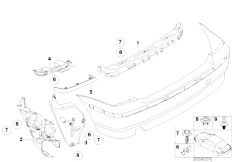 E46 318ti N46 Compact / Vehicle Trim/  Rear Bumper Mounting Parts