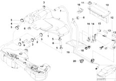 E46 325i M54 Sedan / Fuel Supply Exp Tank Activated Carbon Container