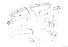 E36 318is M44 Coupe / Heater And Air Conditioning/  Outflow Nozzles Covers