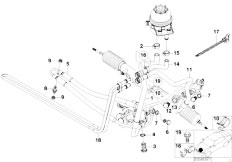 E53 X5 4.4i M62 SAV / Steering/  Hydro Steering Oil Pipes