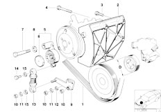 E38 750iLS M73 Sedan / Engine/  Belt Drive For Water Pump Clim Compress