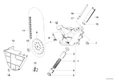 E38 750iLS M73N Sedan / Engine/  Lubrication System Oil Pump With Drive