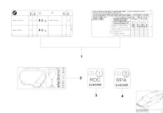E46 330d M57 Touring / Equipment Parts Label Tire Pressure