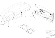 E46 318ti N42 Compact / Vehicle Trim/  Retrofit Decor Strips Alum Techno Dots