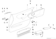 E36 323i M52 Touring / Vehicle Trim Door Trim Panel Front