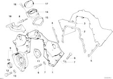 E38 750iLP M73N Sedan / Engine/  Upper Timing Case-2