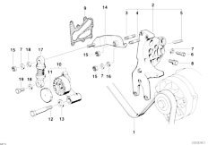 E38 750iL M73 Sedan / Engine/  Belt Drive For Alternator Vane Pump