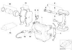 E65 745d M67N Sedan / Brakes Front Wheel Brake Brake Pad Sensor