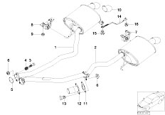 E53 X5 3.0i M54 SAV / Exhaust System Exhaust System Rear