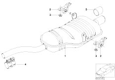 E46 318i N42 Touring / Exhaust System/  Rear Silencer
