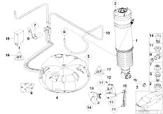 E65 745i N62 Sedan / Rear Axle/  Levelling Device Air Spring Strut Sensor