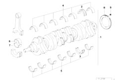 E39 528i M52 Touring / Engine Crankshaft With Bearing Shells-2