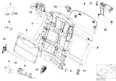 E53 X5 3.0i M54 SAV / Seats Comfort Seat Backrest Frame Rear Panel