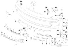 E46 320i M54 Touring / Vehicle Trim/  Front Bumper Trim Panel From 09 01