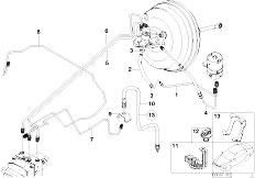 E53 X5 3.0i M54 SAV / Brakes Front Brake Pipe Dsc