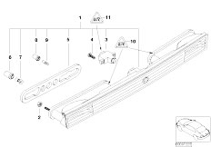 E66 730Li M54 Sedan / Lighting/  Rear Light In Trunk Lid Centre