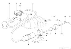 E38 730i M60 Sedan / Engine/  Air Pump F Vacuum Control
