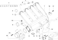 E46 320d M47N Touring / Engine/  Intake Manifold Agr With Flap Control