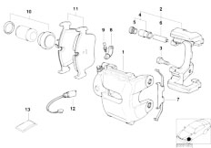 E52 Z8 S62 Roadster / Brakes Front Wheel Brake Brake Pad Sensor