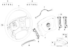 E39 540i M62 Touring / Steering/  Steering Wheel Airbag Smart Multifunct-2