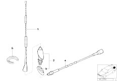 E36 318ti M42 Compact / Audio Navigation Electronic Systems/  Single Parts F Car Telephone Antenna