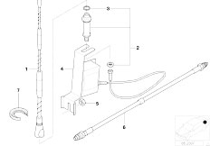 E36 318i M43 Cabrio / Audio Navigation Electronic Systems/  Single Parts F Side Panel Teleph Antenna