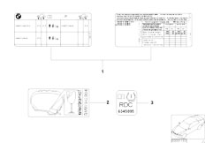 E53 X5 4.8is N62 SAV / Equipment Parts Label Tire Pressure