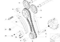 E60 530d M57N Sedan / Engine/  Timing Gear Timing Chain Top