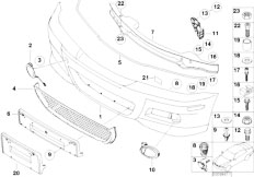 E46 M3 S54 Coupe / Vehicle Trim M Front Bumper Trim Panel-2