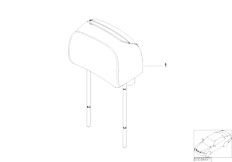 E46 320Ci M54 Cabrio / Individual Equipment/  Indiv Headrest Rear Alcantara