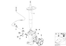 E66 740Li N62N Sedan / Front Axle/  Front Spring Strut Carrier Wheel Bearing