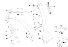E53 X5 3.0i M54 SAV / Restraint System And Accessories Front Safety Belt Mounting Parts