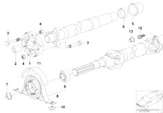 E46 330xd M57N Touring / Drive Shaft/  Drive Shaft Single Components 4 Wheel