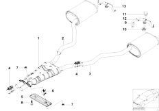 E38 740d M67 Sedan / Exhaust System Exhaust System Rear