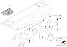 E39 520i M52 Sedan / Audio Navigation Electronic Systems/  Singl Parts Subwooferbox Top Hifi System