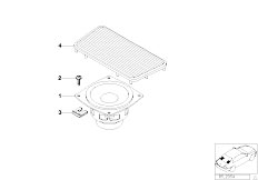 E38 750iLS M73N Sedan / Audio Navigation Electronic Systems Single Parts F Rear Helf Loudspeaker