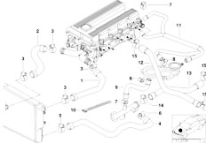 E36 318is M44 Sedan / Engine Cooling System Water Hoses