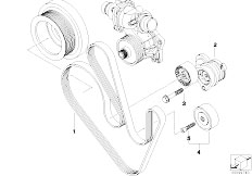 E65 745d M67N Sedan / Engine Belt Drive Water Pump Alternator