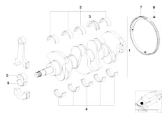 E36 318ti M44 Compact / Engine/  Crankshaft With Bearing Shells