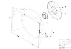 E65 760i N73 Sedan / Radiator/  Fan Shroud Fan