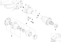 E31 850CSi S70 Coupe / Rear Axle Output Shaft