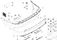 E46 318d M47N Touring / Vehicle Trim/  Bumper Trim Panel Rear